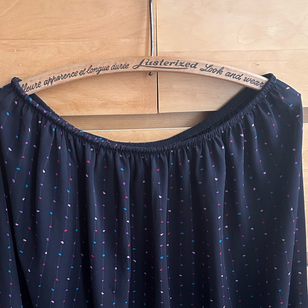VINTAGE gem black with stripes - elastic waist - one size fits most 🖤💜🩷